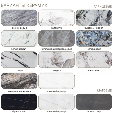 Стол раскладной Стронг (140+40+40), керамика Горный графит матовый